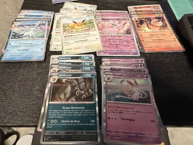 Eevee+Eeveelutions evoluções Prismaticas - Pokemon TCG