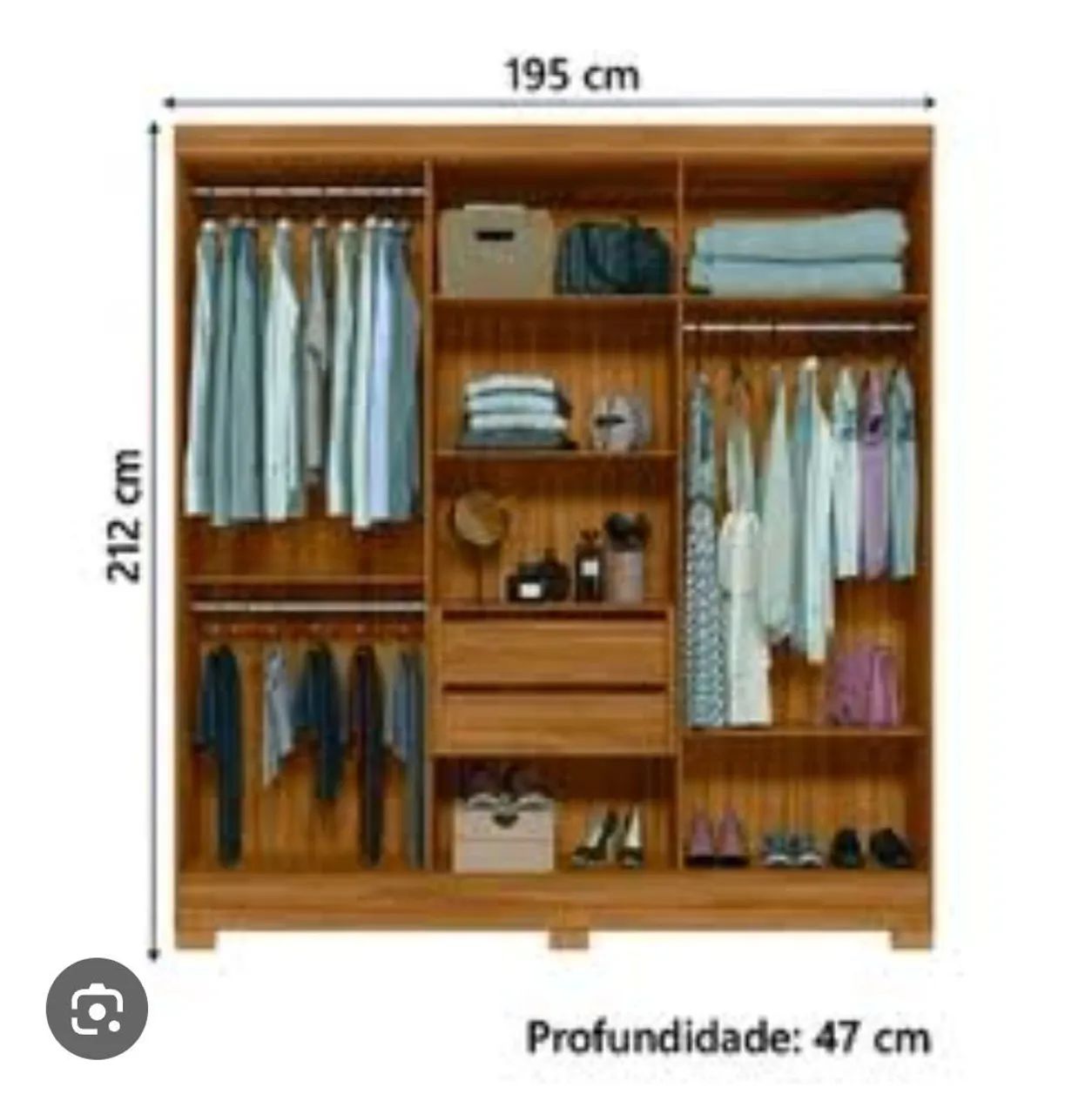 Guarda Roupa Casal com Espelho  - Foto 2