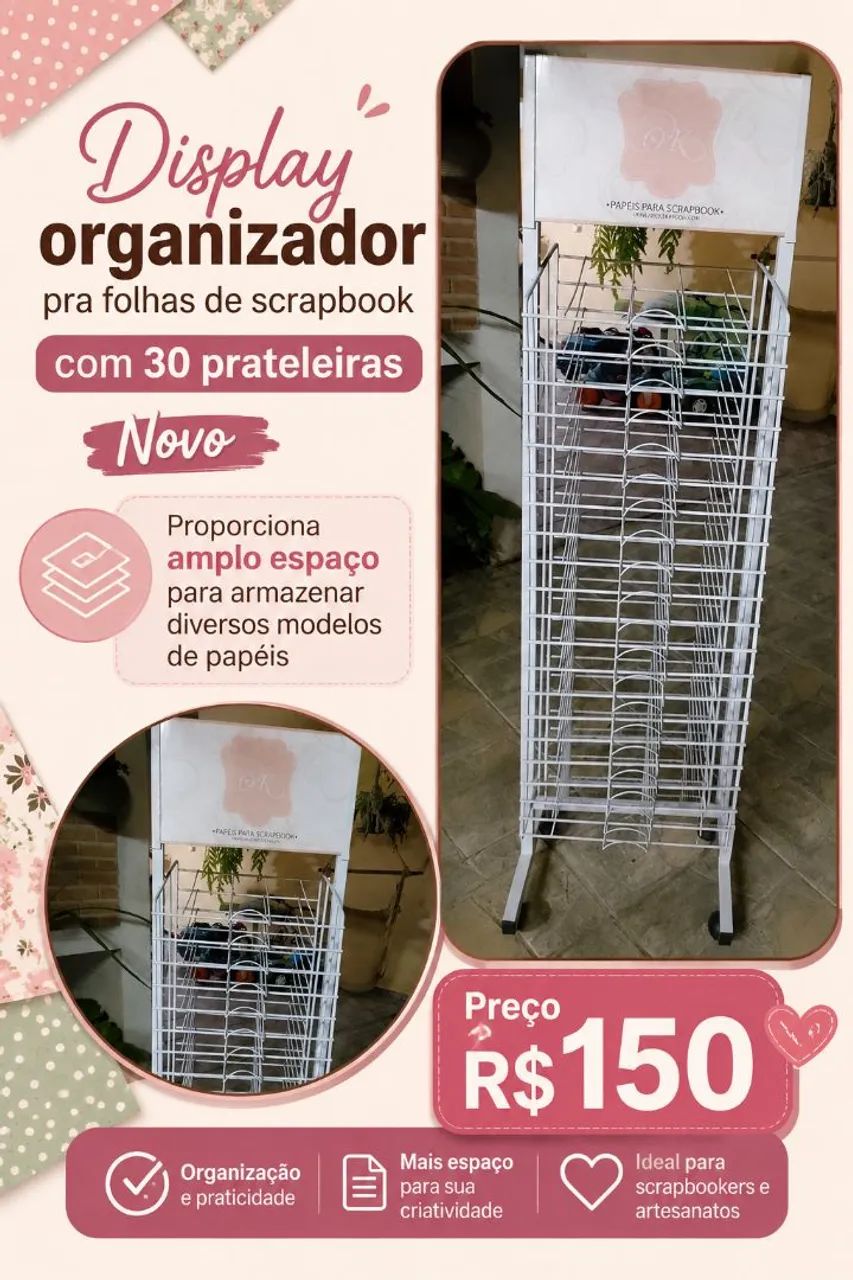 Display organizador de papel 
