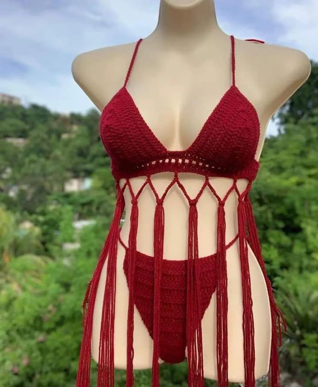 Biquíni com saída em crochê  - Foto 3