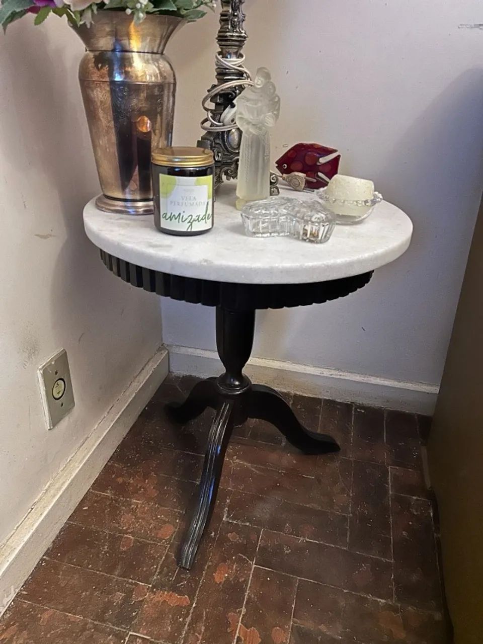 jogos de mesa de centro e laterais madeira e mármore - Foto 4