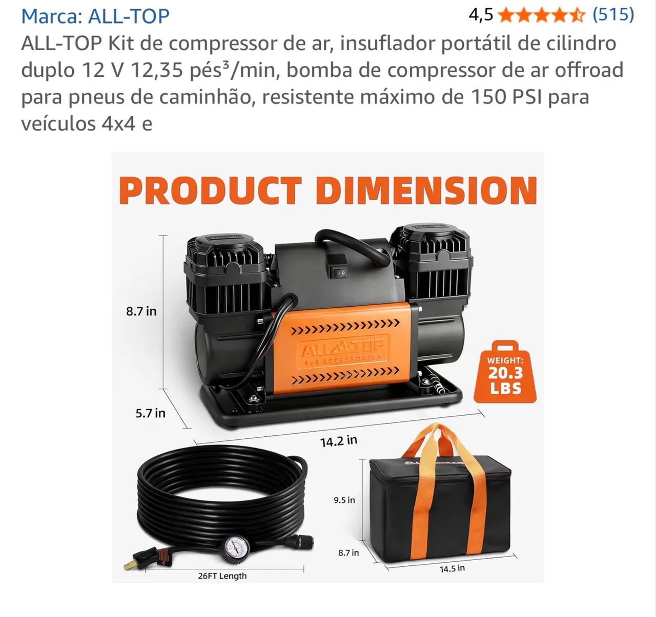 Compressor de pneus veicular All-Top - Foto 4