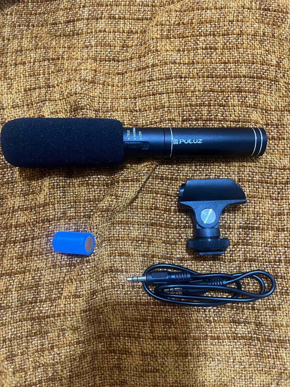 Microfone Puluz PU3012 Shotgun para Câmera DSLR + Acessórios