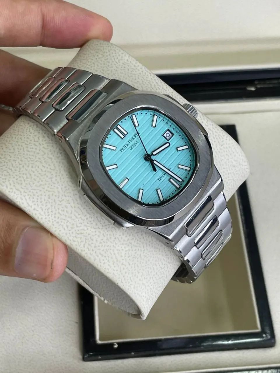Relógio Automático Fundo Azul Tiffany  - Foto 2