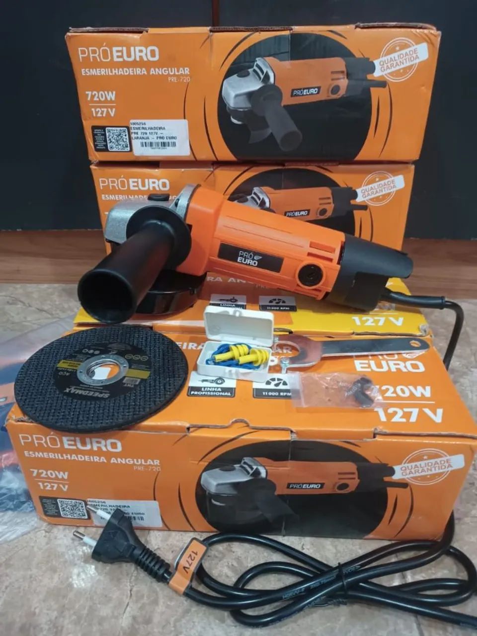 Esmerilhadeira lixadeira angular+disco e protetor  - Foto 4