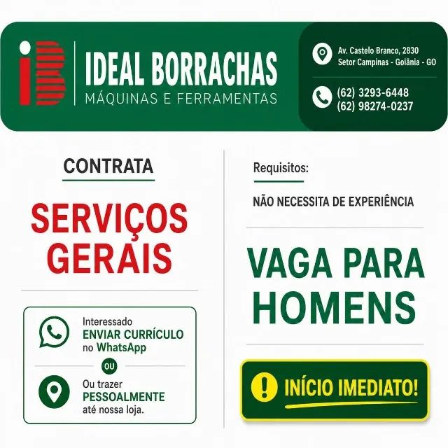 Vaga de Emprego - Serviços Gerais