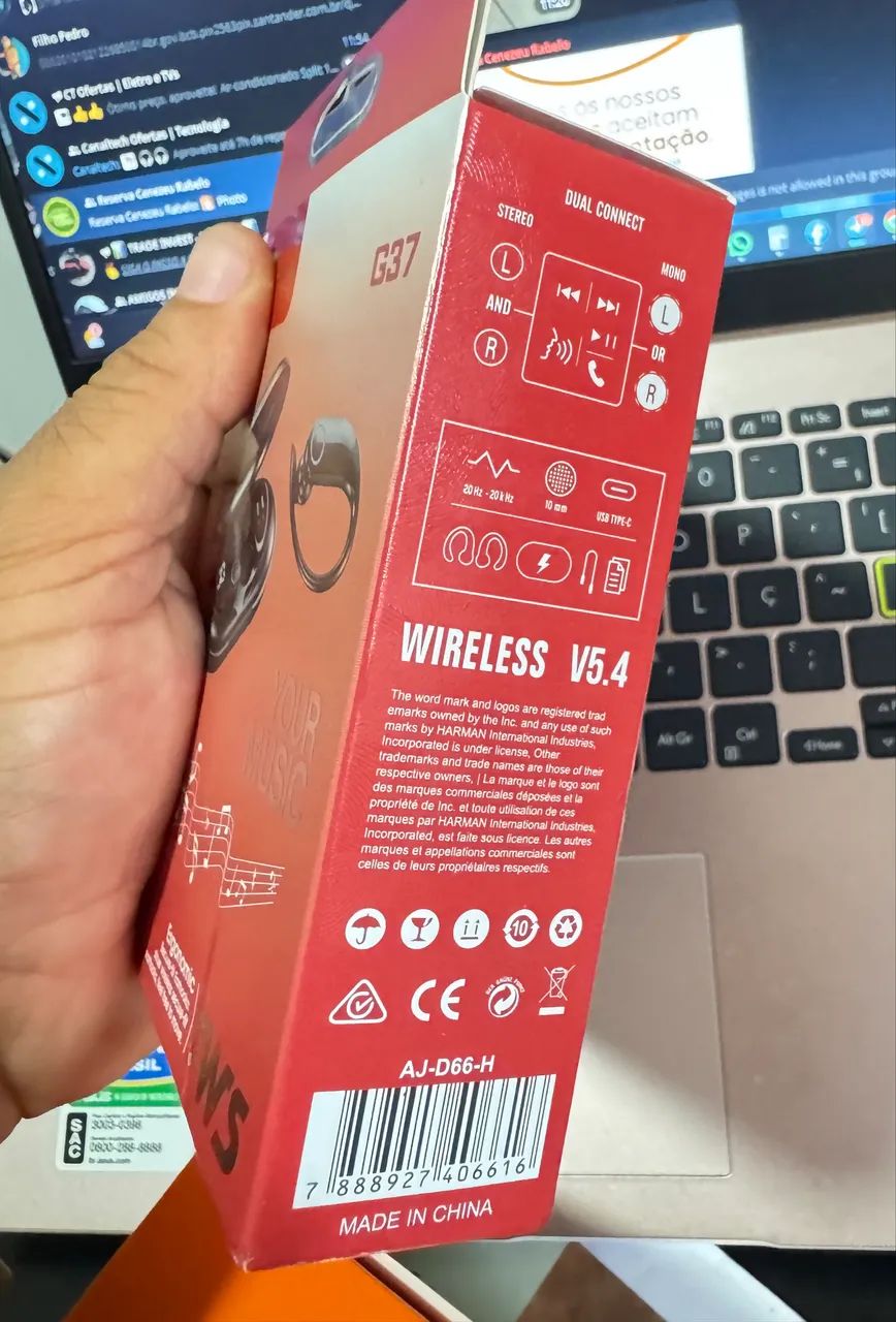 Fone Bluetooth de gancho ideal para prática de exercícios em dois modelos - Foto 2