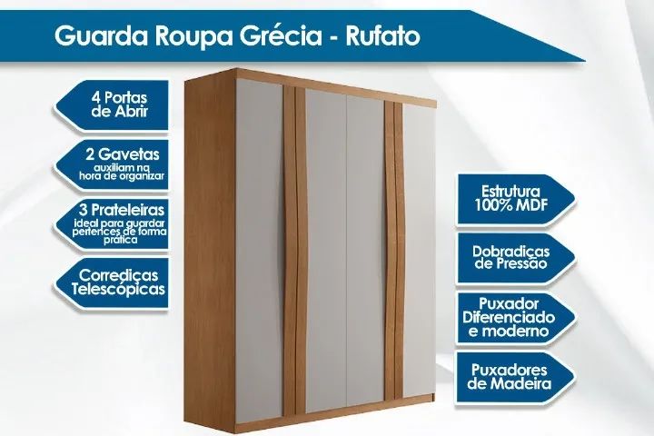 SUPER PROMOÇÃO ROUPEIRO GRÉCIA SOLTEIRO - Foto 4