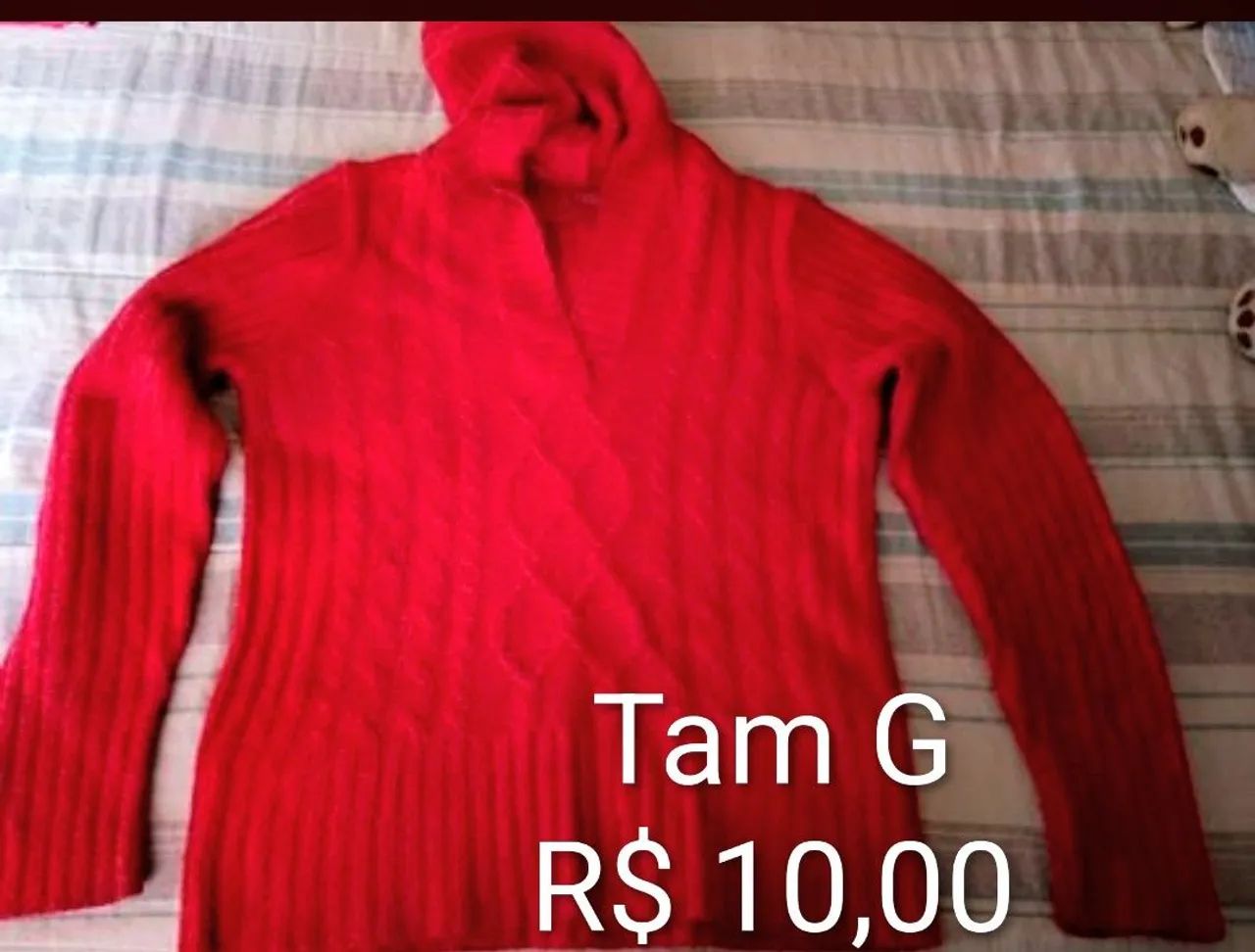 Blusa de lã com capuz 
