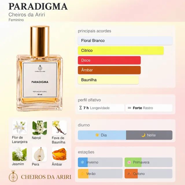Perfume Artesanal Feminino Paradigma 50 mls