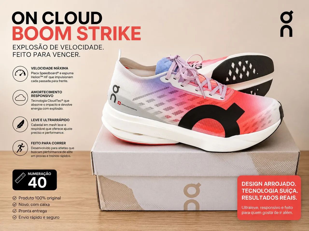 ( PROMOÇÃO) TÊNIS e ON CLOUDBOOM STRIKE N° 40 