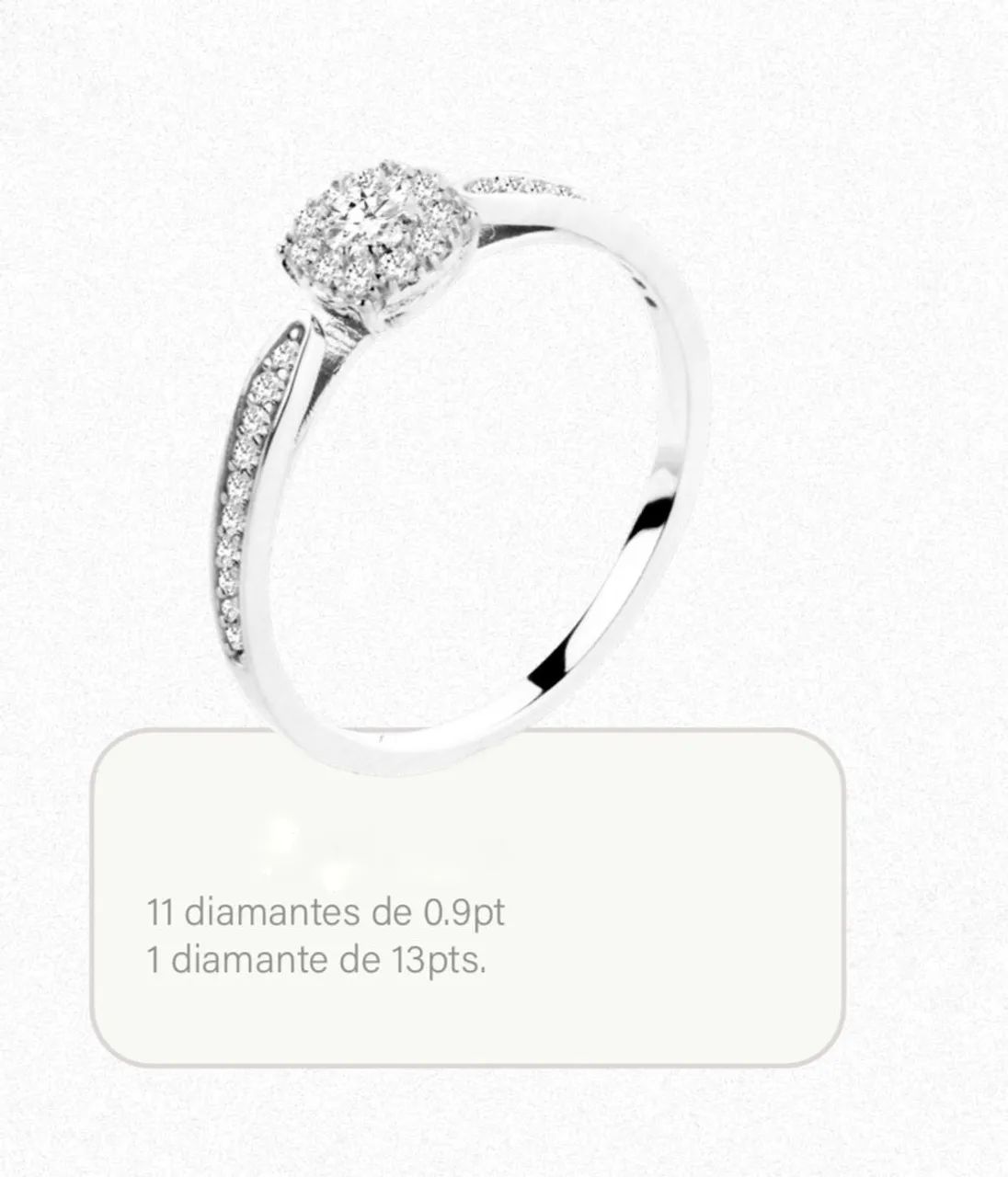 Anel de Ouro Branco com Diamantes - Foto 4