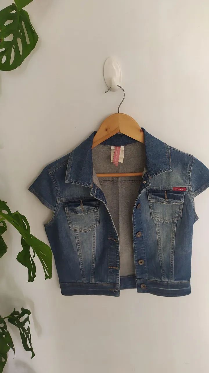 Colete jeans da opção Tam P 