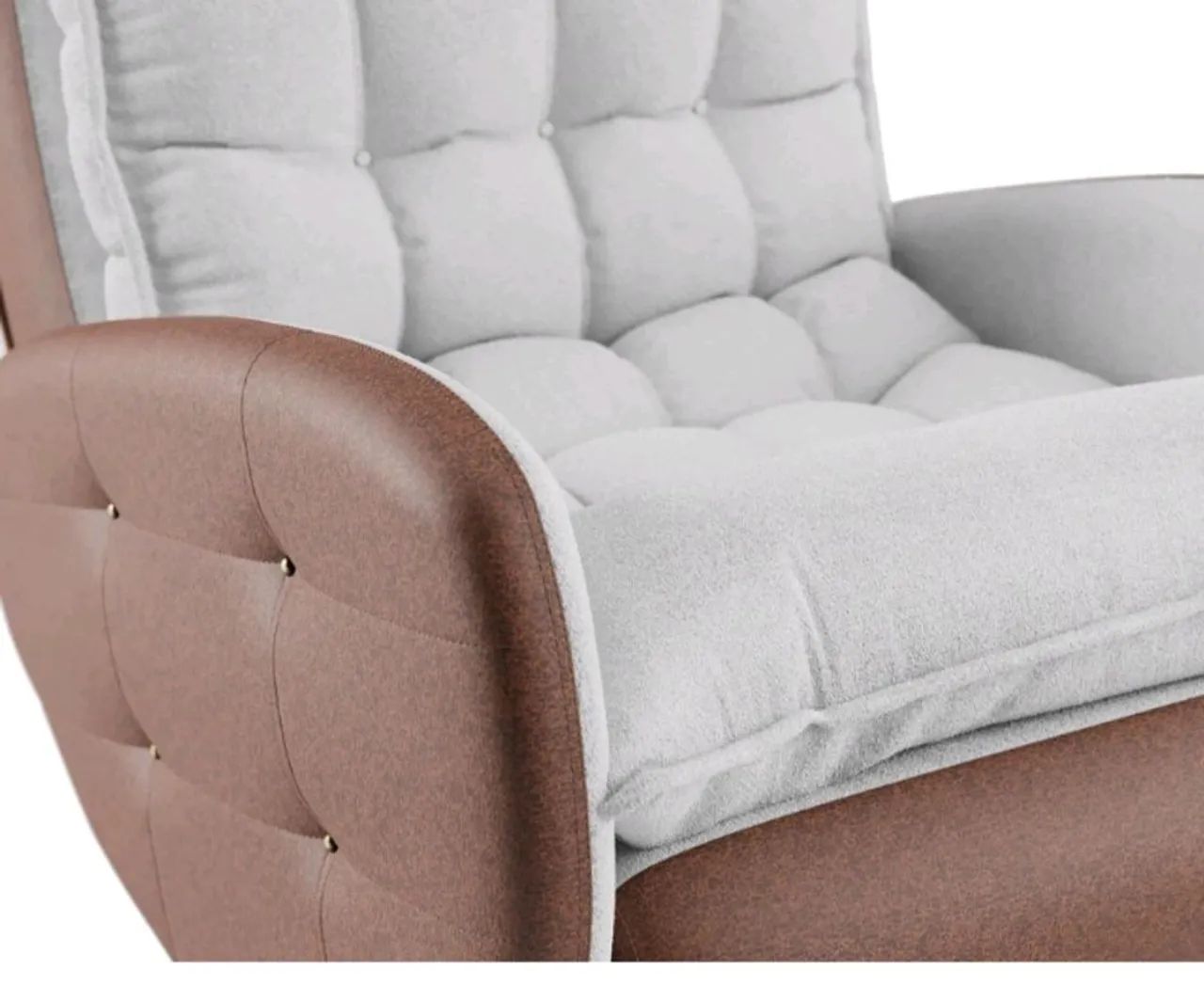 Poltrona com Puff Corino Marrom/Cinza Eloá Plus 73cm Marrom/Cinza - Foto 5