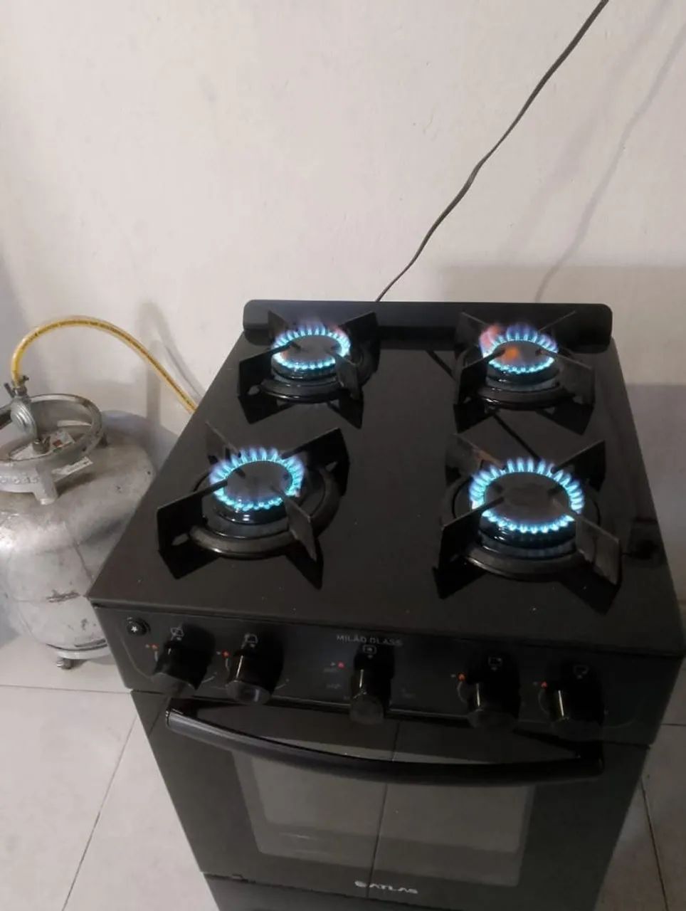 VENDO FOGÃO AUTOMÁTICO ATLAS 4 BOCA TAMPO DE VIDRO SEMI NOVO MORO EM CG
