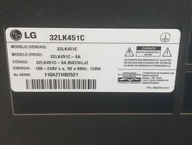 Vendo - tv LG 32 polegadas modelo 32LK451C com conversor digital saídas HDMI não e smart f - Foto 3