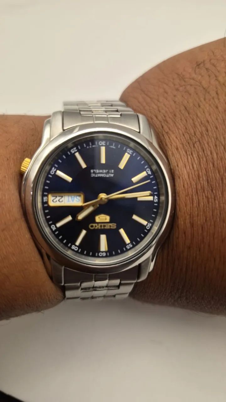 Relogio Masculino Seiko 5 original, automático Azul - Foto 5