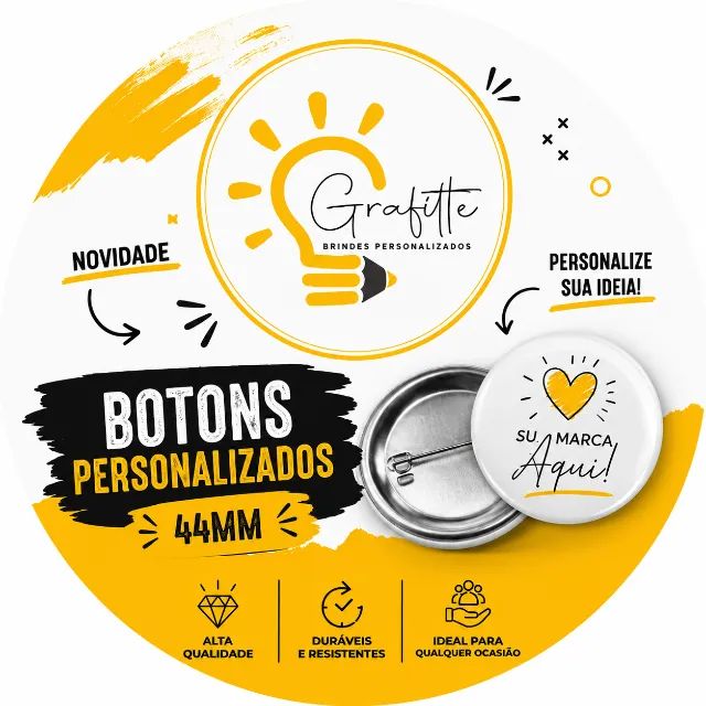 BOTONS COM SUA LOGO MARCAR