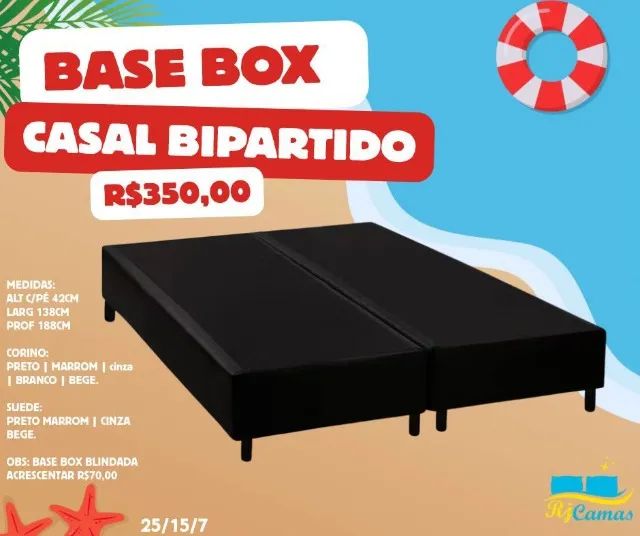 Base box casal bipartido (Pague na entrega)