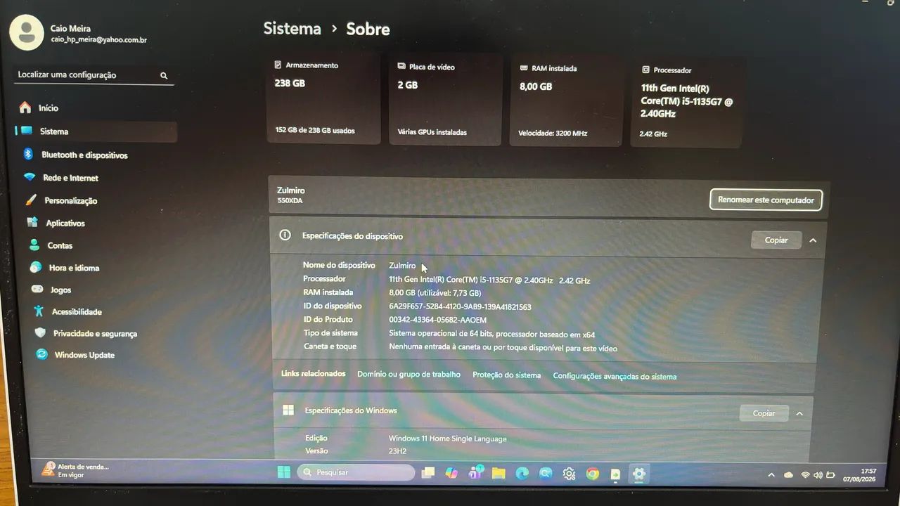 Notebook Samsung I5 11 geração | Placa de Vídeo 2GB  - Foto 5