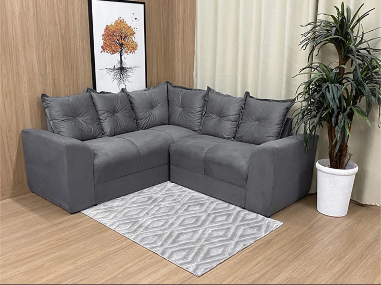 Sofá Suede 5 Lugares65746292370691120