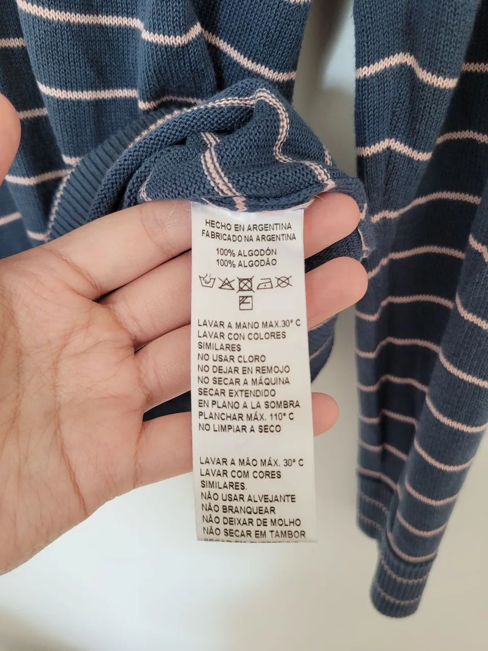 blusa lacoste listrada azul  - Foto 5