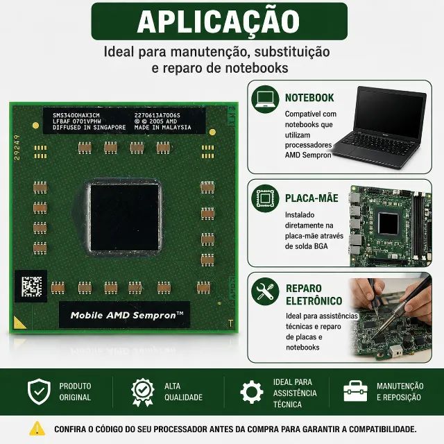 Processador AMD Sempron Notebook Mobile Socket S1 - Foto 5