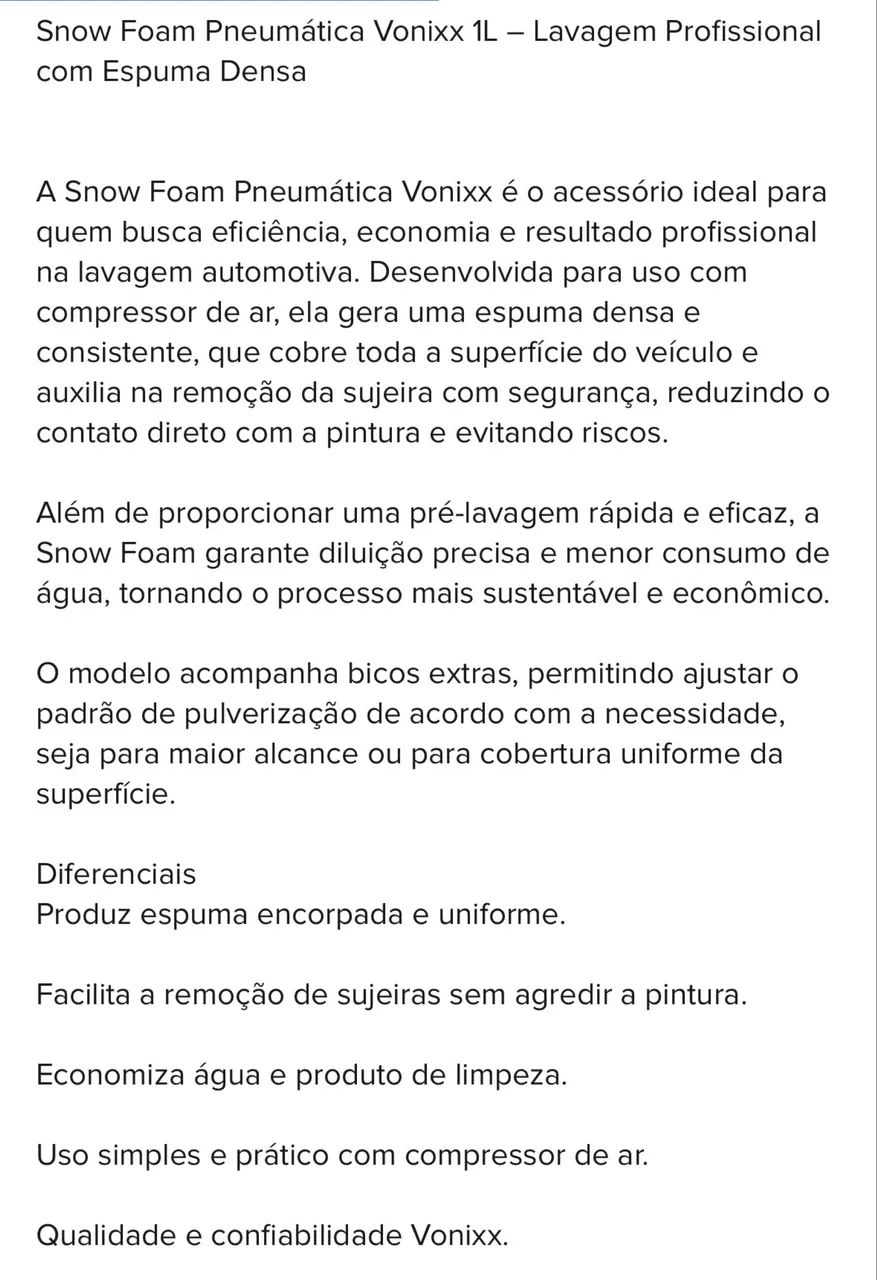 Canhão Espuma Snow Foam Pneumática Economica 1l Vonixx - Foto 3