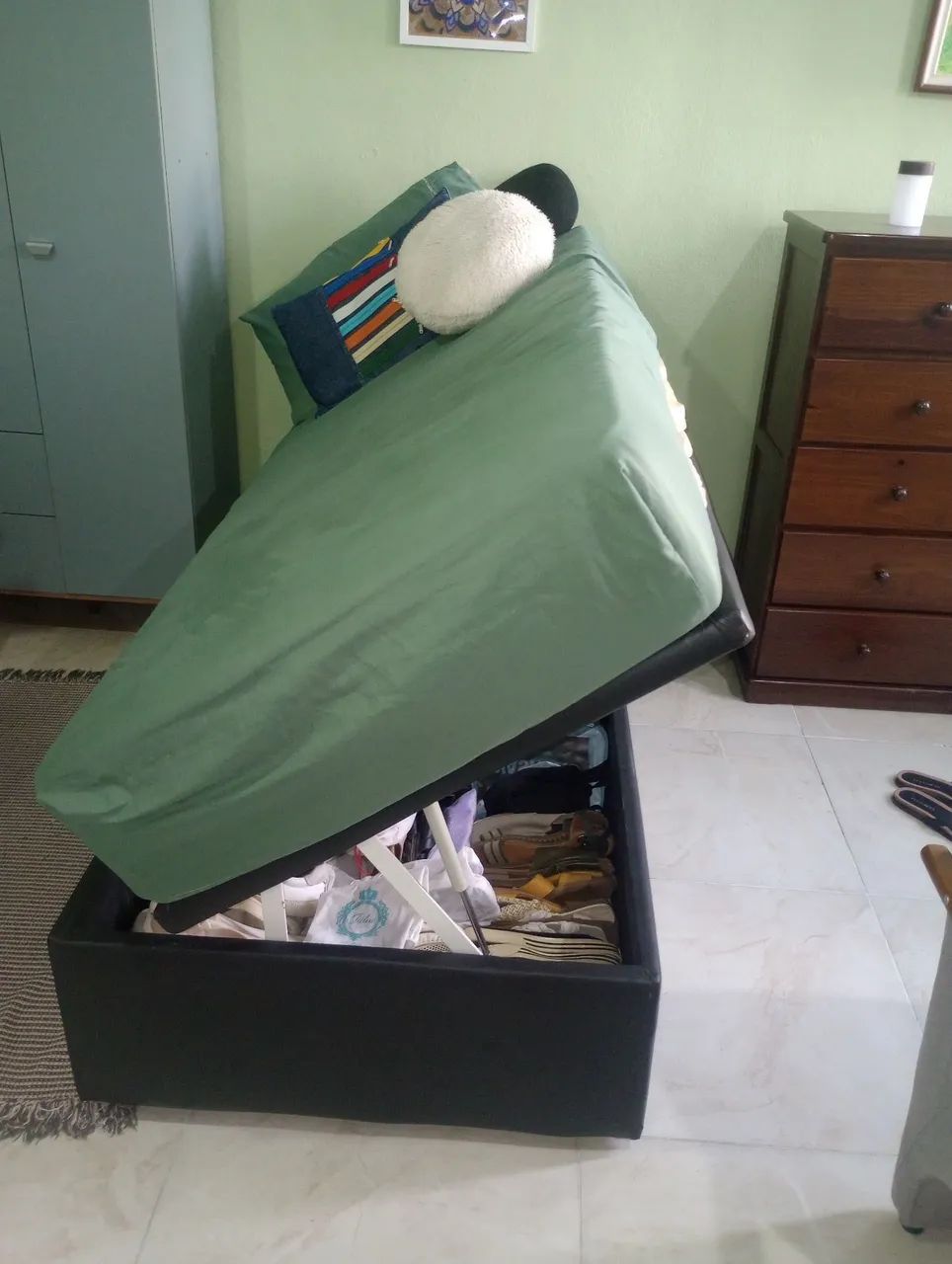Cama box c baú e colchão  - Foto 4