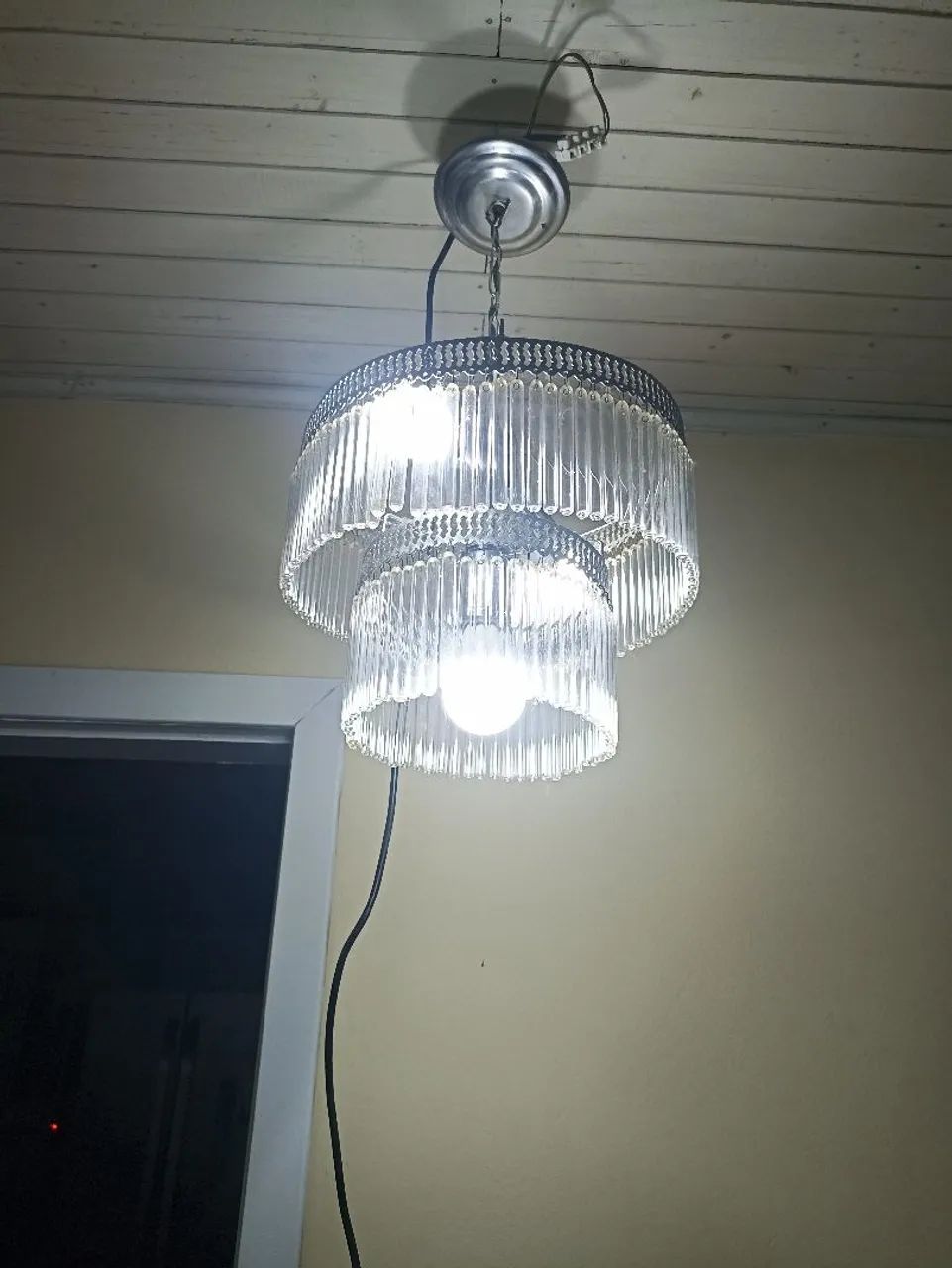 Lustre 3 lâmpadas com pingentes de vidro - Foto 6