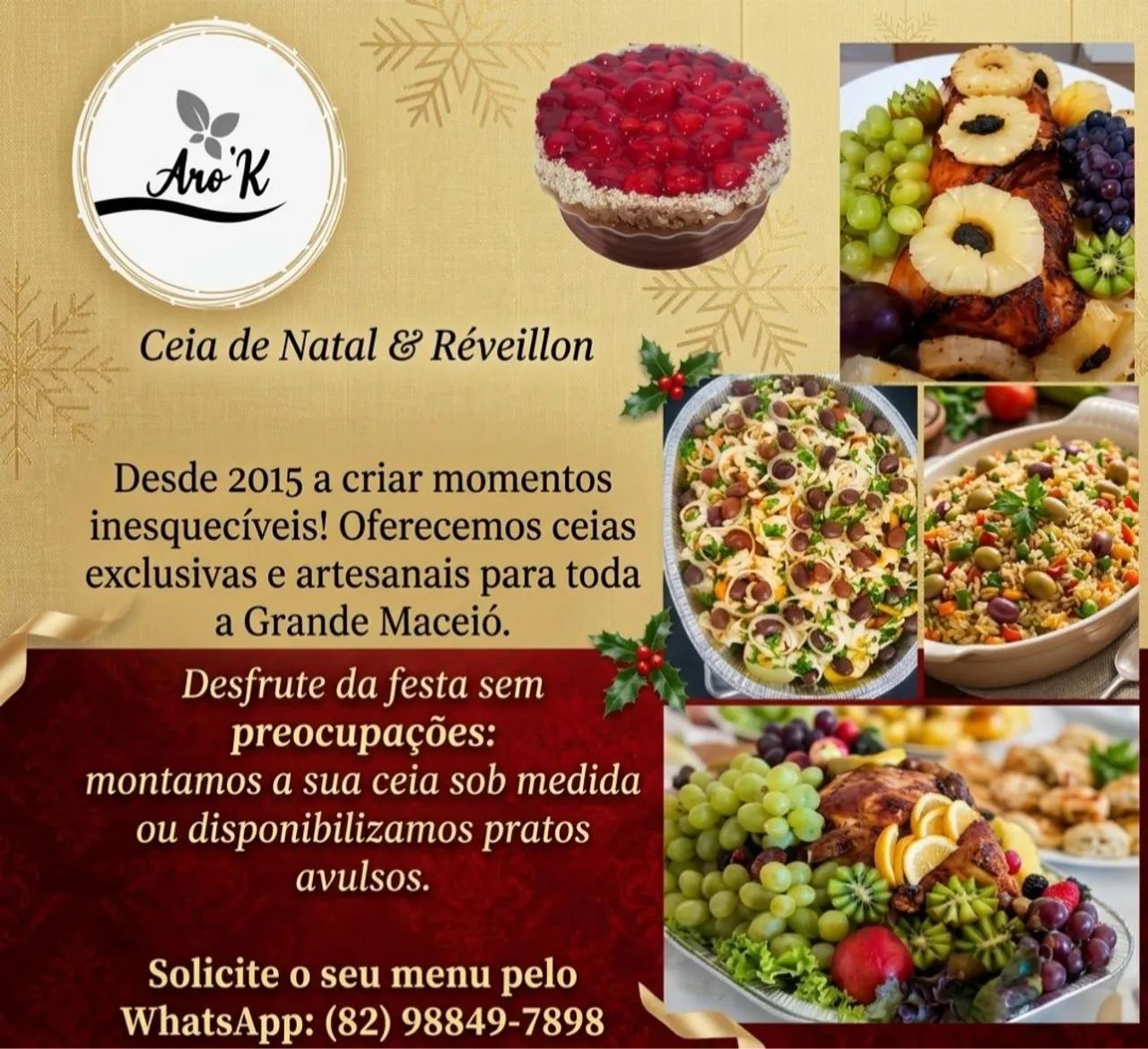 Ceias de Natal e Réveillon 2026