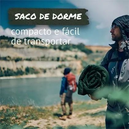 Saco de Dormir Solteiro para Acampamento, Camping e Viagens + Sacola de Transporte - Foto 3