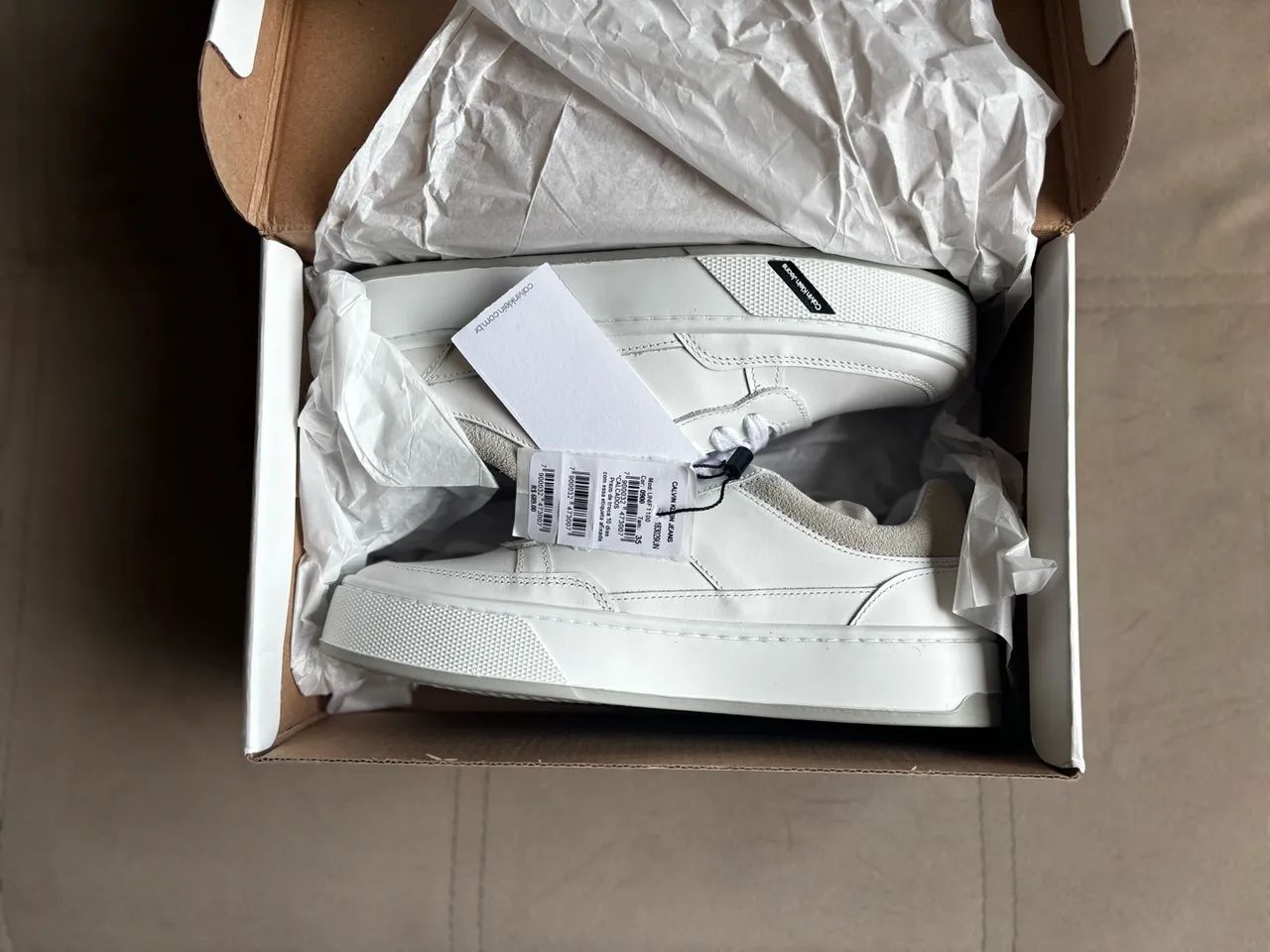 Tênis Calvin Klein Jeans Feminino Palito Basic Branco - Foto 4