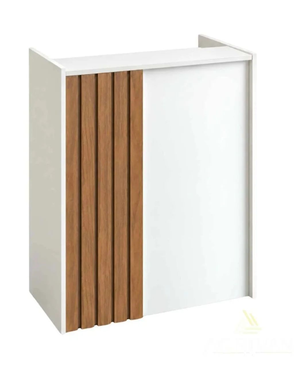 BALCAO CAIXA RIPADO 80X40 LATERAL FREIJO