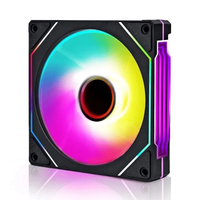 FAN ROUND5 AURORA FORWARD OU REVERSE PWM ARGB 120MM BLACK BOX NOVA!