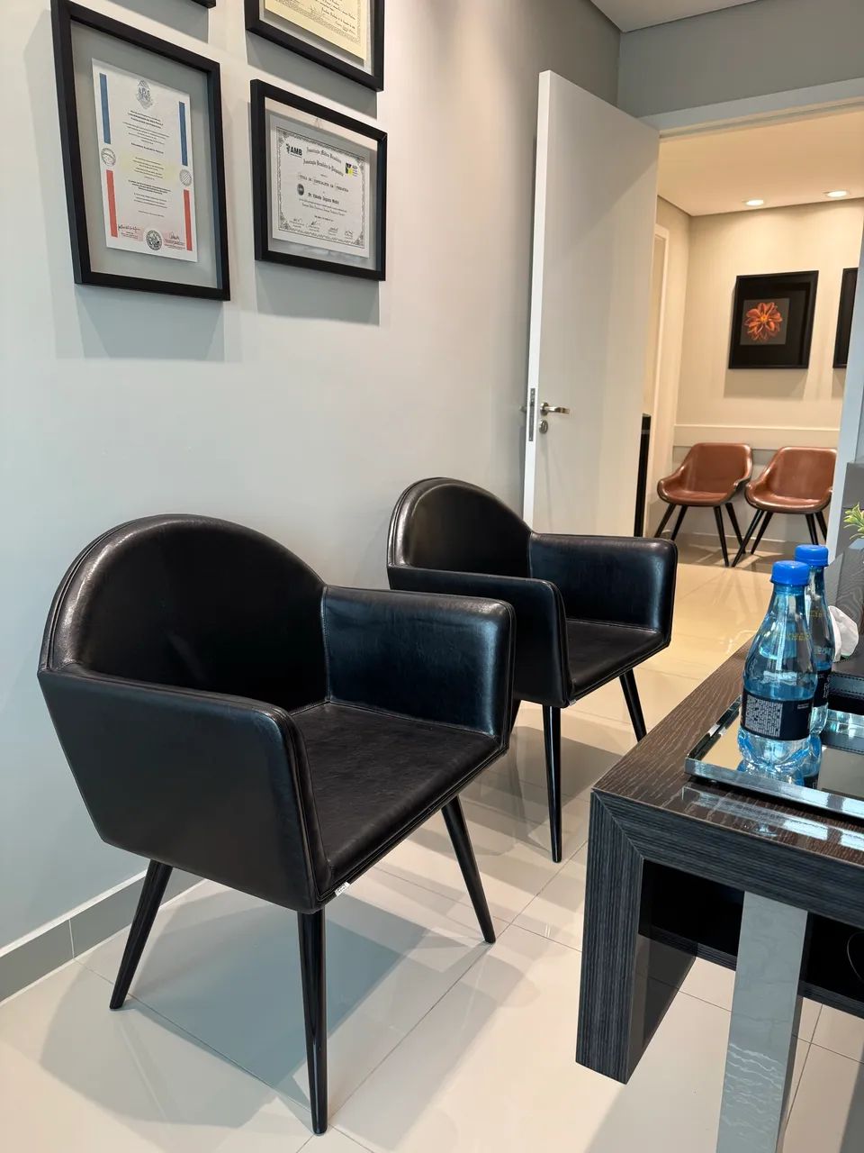 Conjunto de Poltronas em Couro para Sala ou Escritório