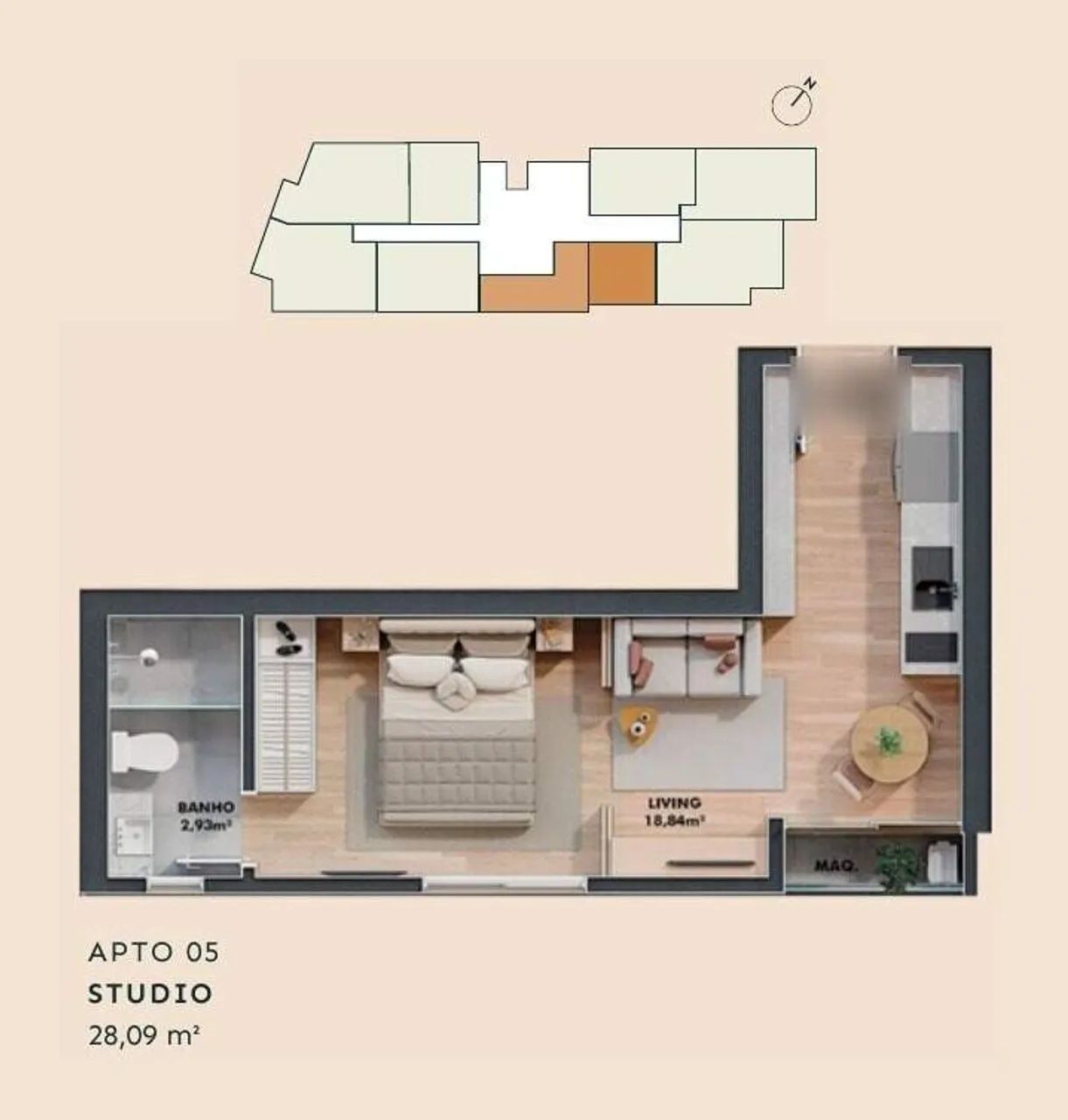 Bothanic, Itajaí: studio de 28 m² com living de 18 m² no Centro - Foto 2