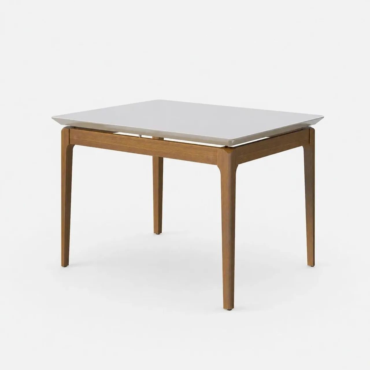 Mesa Imcal Wind 1.2 C/ Vidro Retangular Off White / Cinamomo - Foto 2