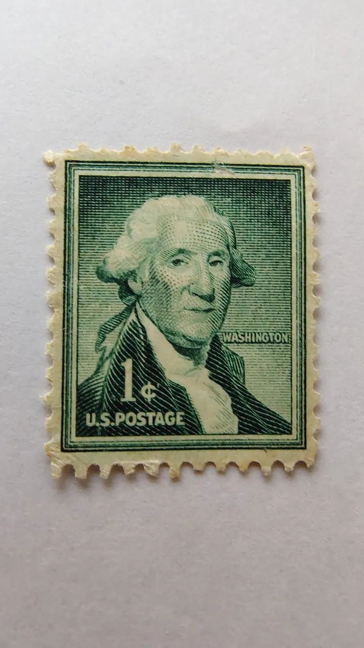 Selo Raro de 1954 de George Washington 1 Cent não circulado 