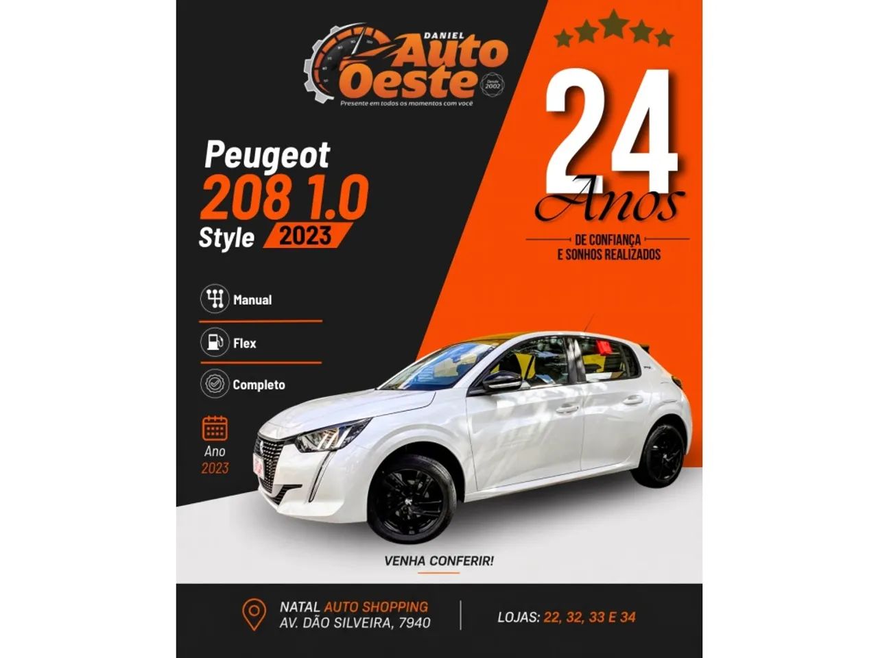 Peugeot 208 STYLE 1.0 FLEX 6V 5P MEC. 2023