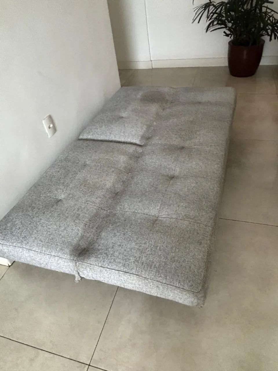 Sofá-cama 3 lugares - Cinza - Foto 5