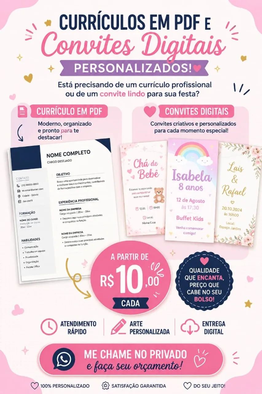Currículo Em PDF e convite digital 