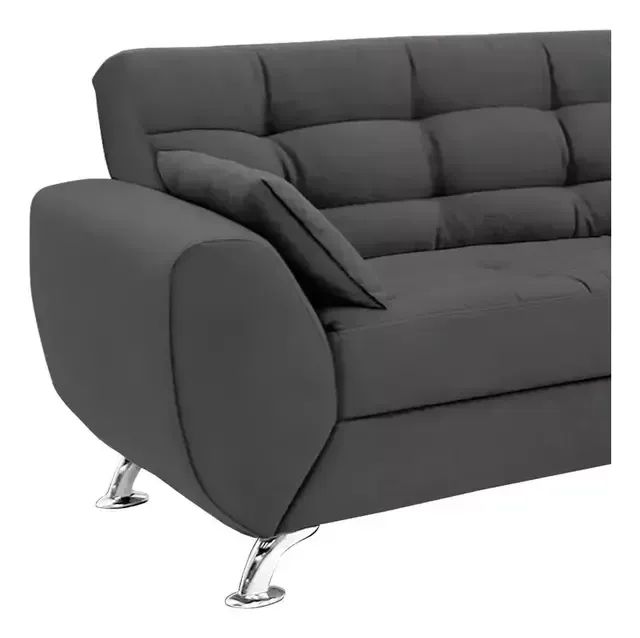 Sofá 2 Lugares Larissa Suede Cinza - Modern - Foto 3