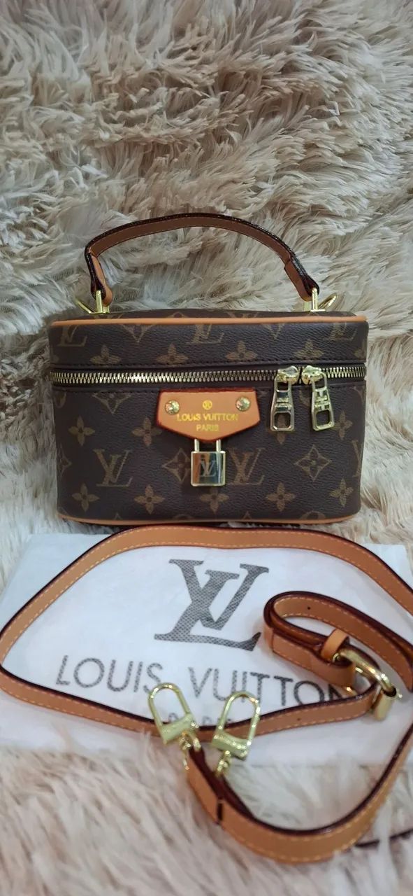 bolsa louis vuitton nice mini marrom nova - Foto 2