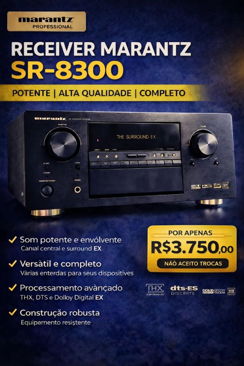 Receiver Marantz SR8300 | THX | Dolby Digital | Alta Potência