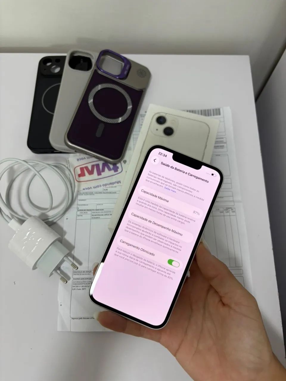 iPhone 13 Branco com NOTA! Bateria em 87%? - Foto 5