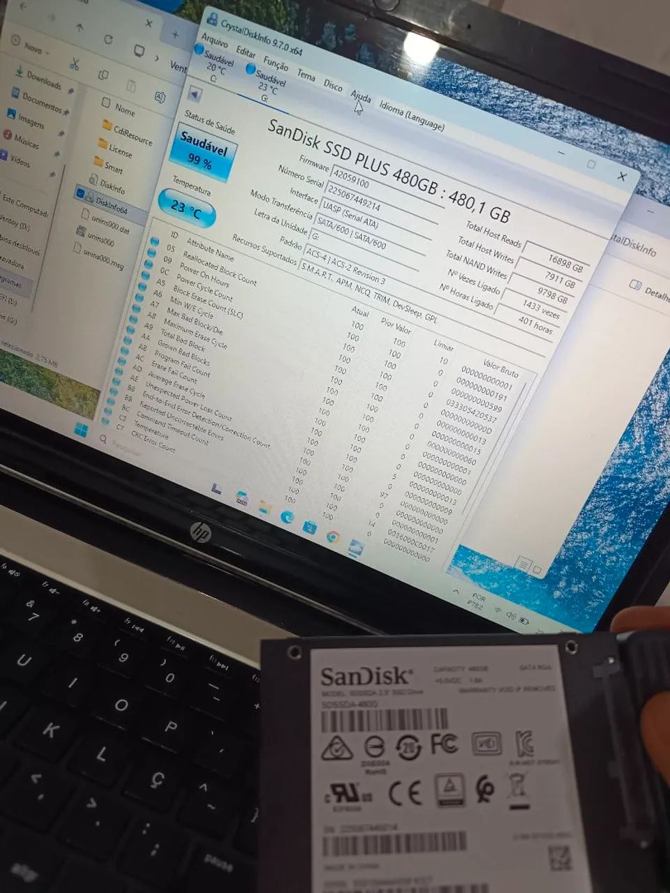 Ssd 480gb SanDisk funcionando perfeitamente, já com instalação completa windows 10. - Foto 5