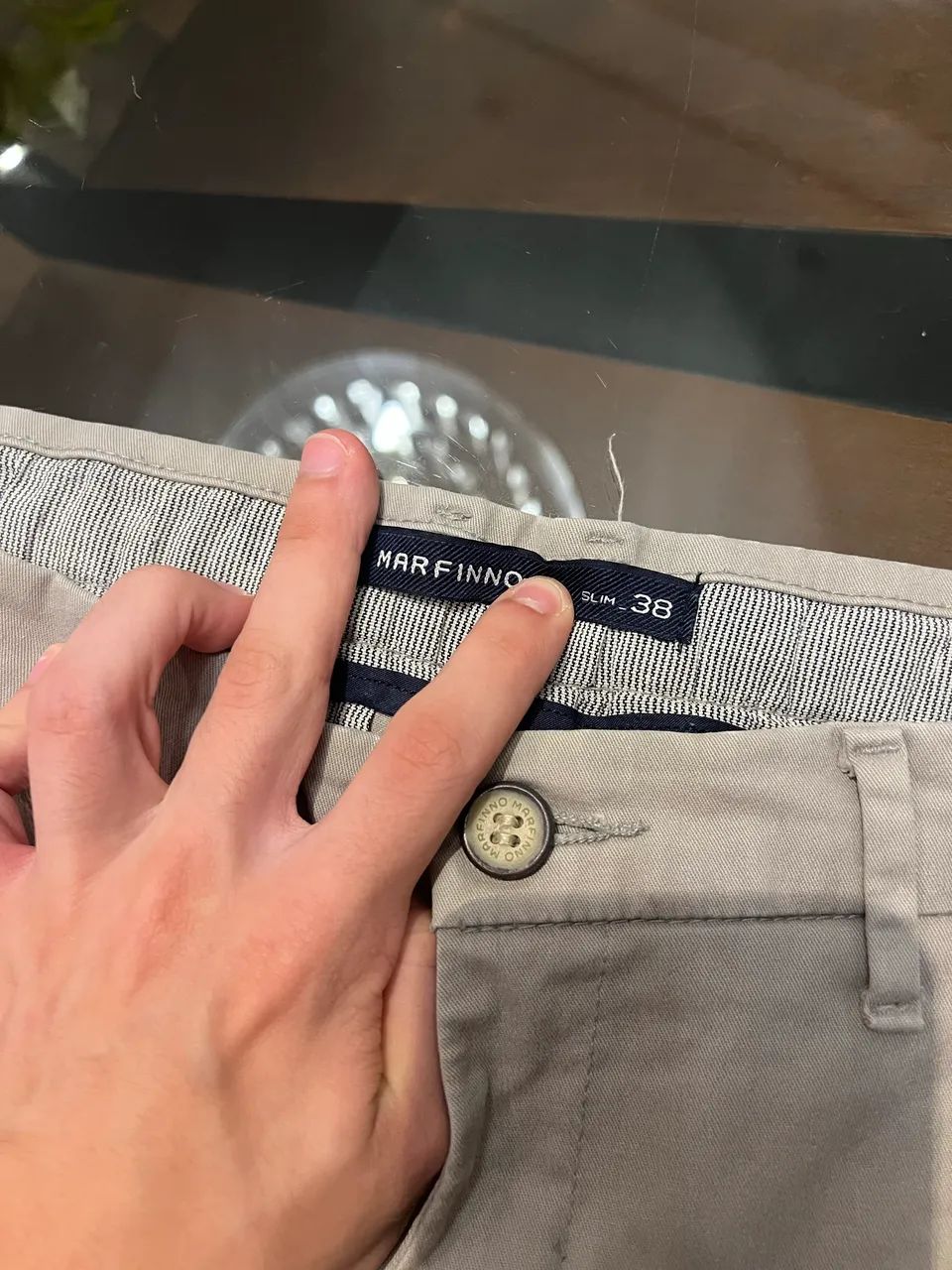 calça alfaiataria bege slim - Foto 3