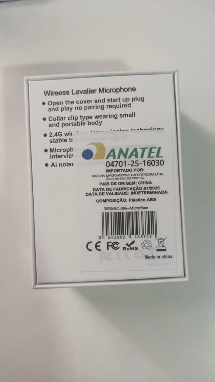 Microfone de lapela416602315671490564