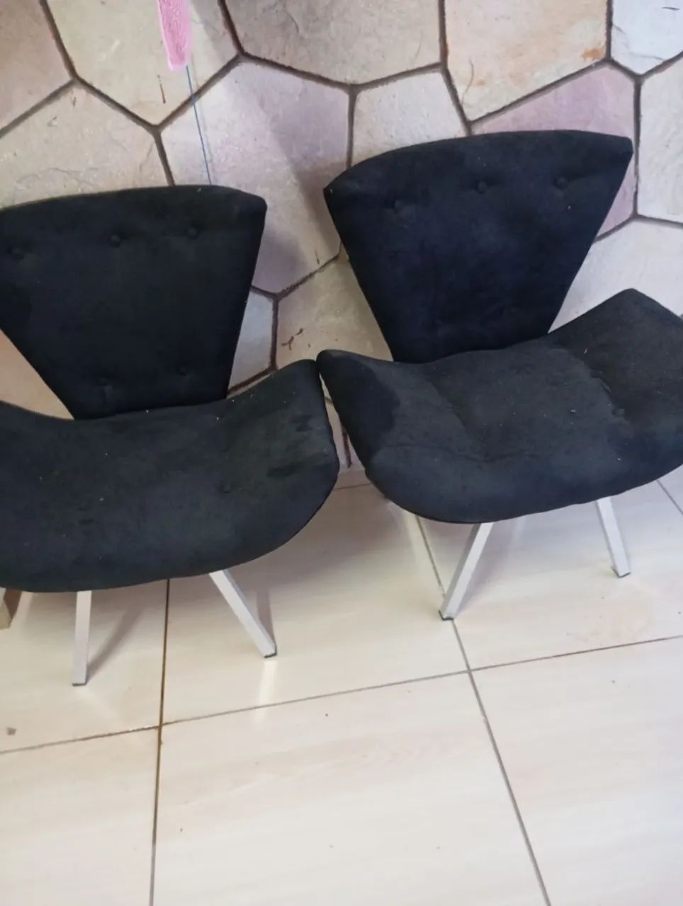 Poltronas decorativas preta novas (par)